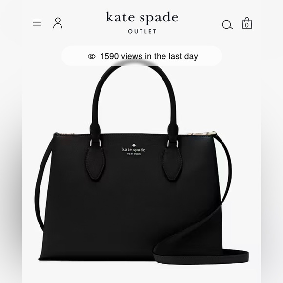 Kate Spade Rae Medium Satchel Black - Picture 2 of 7